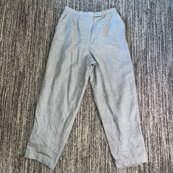 Vintage Talbots Womens Pants Size 10 Gray Houndstooth Lined Slacks Wool‎ Retro - Picture 1 of 11